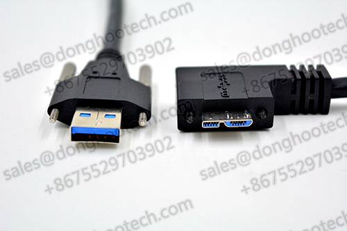 USB 3.0 A Male to Micro B Male Right Angle with optional Screw Locking  Cable, 1m, 3m, 5m