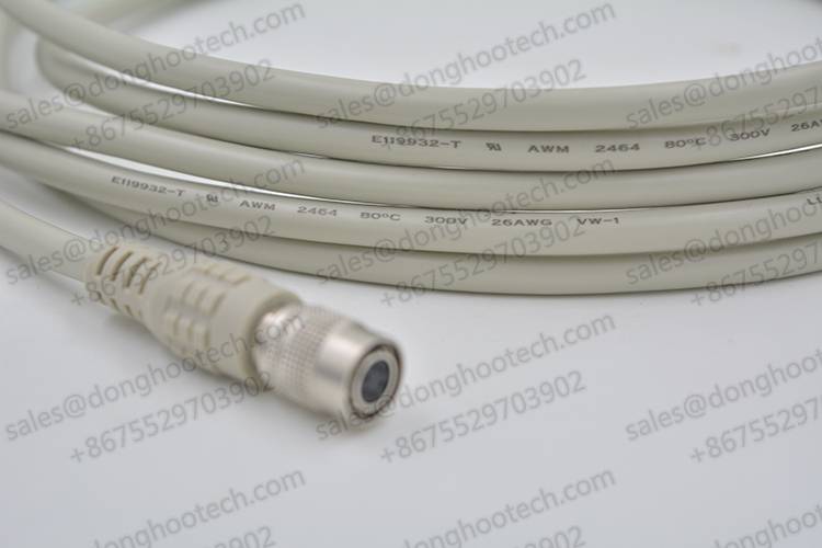 Digital I/O and Power Cable with 6 pin Hirose Female HR10A-7P-6S Connector to Pigtails 10 m in Grey Color
