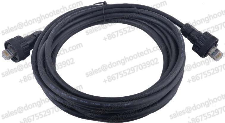 Industrial Ethernet Cable Assembly with Waterproof RJ45 Plug Networking Cable 
