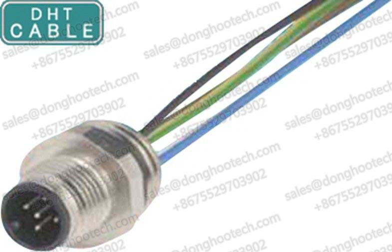  Shielded Molding M12 5 Pin Waterproof Connector Sensor Cables for Outdoor Digital Signage 