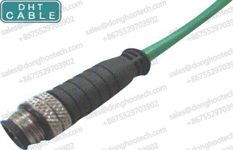  Straight and Right Angle M12 Waterproof Cable Assembly with Fix Screw Circular Signal Connector 