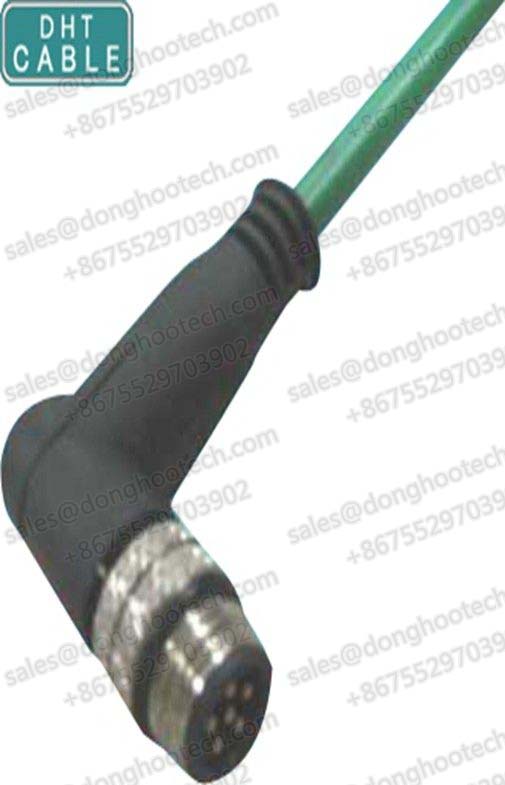  Male Signal Right Angle Waterproof Extension Cable AC 30V - 250V 4A -40 to 85º C 