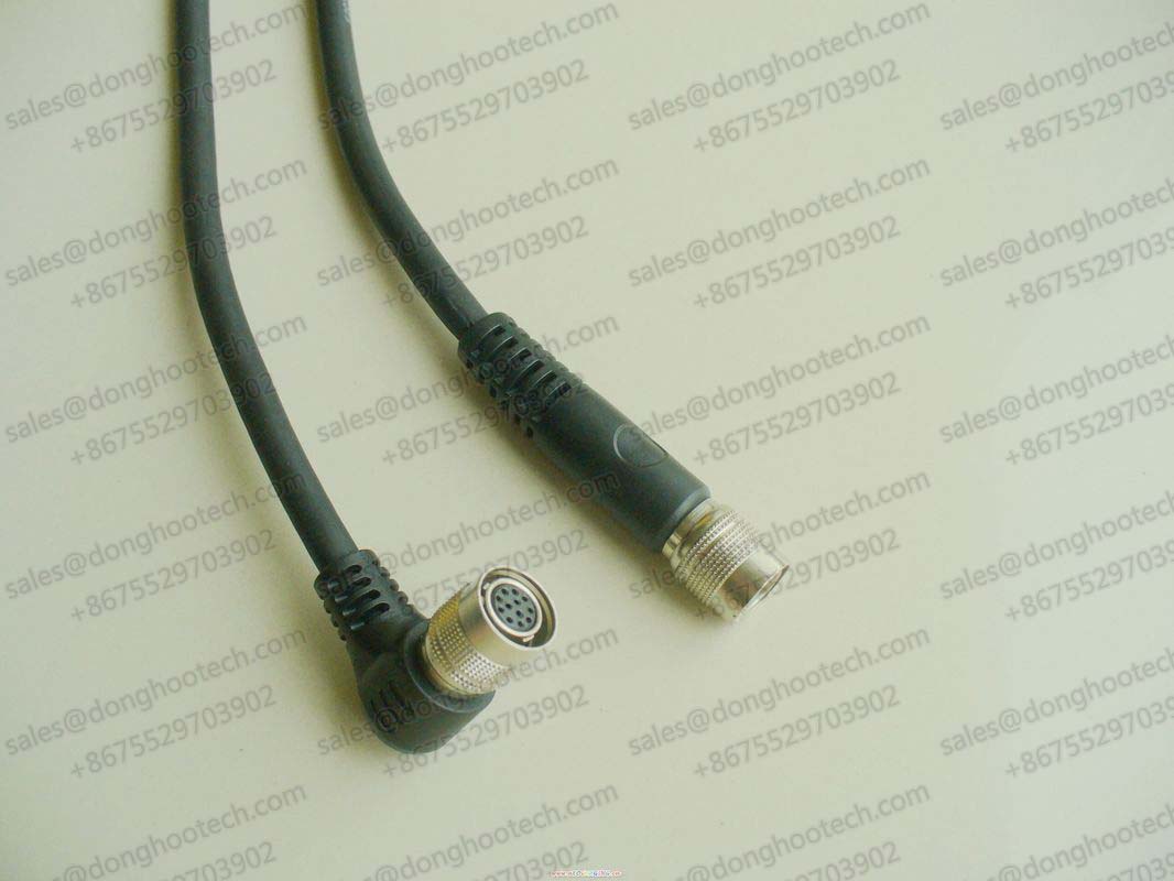 High Flex Camera Cable with Molded L Type Connector HR10A-10LP-12S 90 degree Angle Female for Industrial CCD Camera 