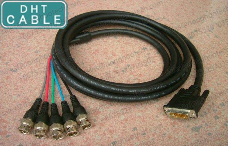  30 Pin Male DVI To 5x BNC HDTV Video 3300MP 5100MP Adapter Custom Cable Assemblies 