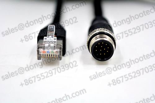 Industrial Ethernet Cables M12 TO RJ45 Cables 3meter 10ft Black GigE Vision Cables / Networking Cables
