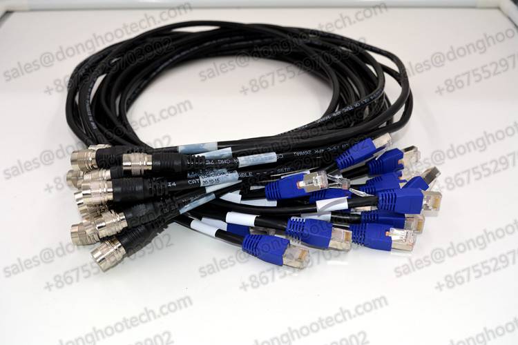 Customized Ethernet RJ45 To Circular 12pin Power/Trigger/Strobe /data cable for GigE vision cameras with Hirose connector