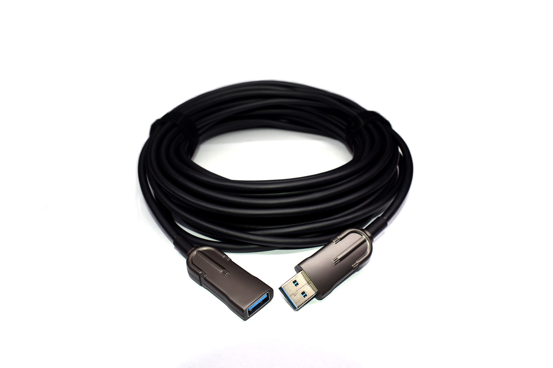 High-Flex USB 3.0 A male to A female Active Optical Cable with Screw Lock